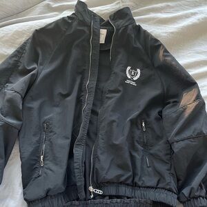black bomber jacket
